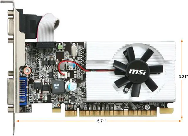 Alt view image 6 of 9 - MSI GeForce 210 1GB DDR3 PCI Express 2.0 x16 Low Profile Ready Graphics Card N210-MD1G/D3