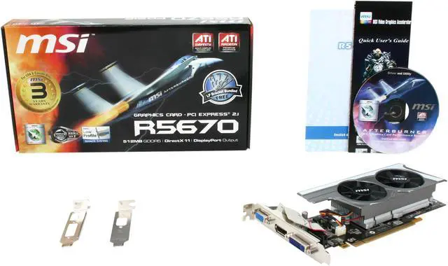 Alt view image 5 of 5 - MSI Radeon HD 5670 512MB GDDR5 PCI Express 2.1 x16 Low Profile Ready Graphics Card R5670-PD512