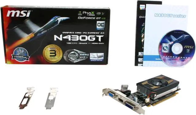 Alt view image 5 of 5 - MSI GeForce GT 430 (Fermi) 1GB DDR3 PCI Express 2.0 x16 Low Profile Ready Graphics Card N430GT-MD1GD3-OC/LP