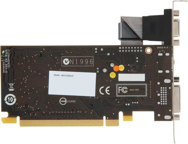 Alt view image 4 of 5 - MSI Radeon HD 5450 1GB DDR3 PCI Express 2.1 x16 Low Profile Graphics Card R5450-MD1GD3H/LP