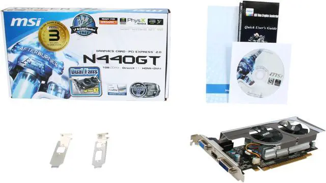 Alt view image 5 of 5 - MSI GeForce GT 440 (Fermi) 1GB DDR3 PCI Express 2.0 x16 Graphics Card N440GT-MD1GD3/LP