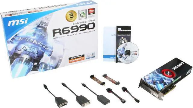 Alt view image 6 of 6 - MSI Radeon HD 6990 4GB GDDR5 PCI Express 2.1 x16 CrossFireX Support Graphics Card R6990-4PD4GD5