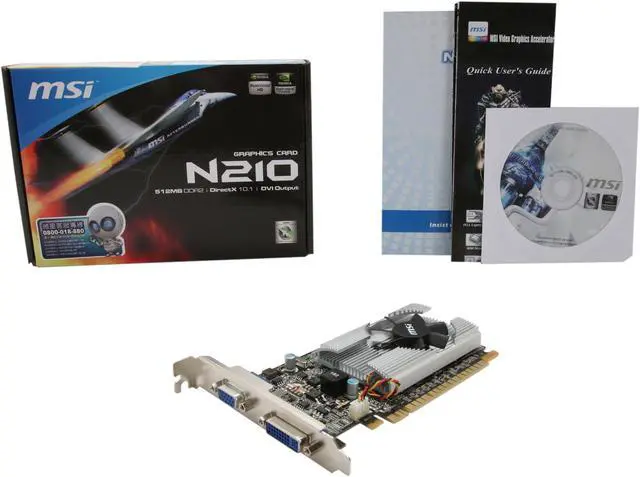 Alt view image 5 of 5 - MSI GeForce 210 512MB DDR2 PCI Express 2.0 x16 Graphics Card N210-D512D2