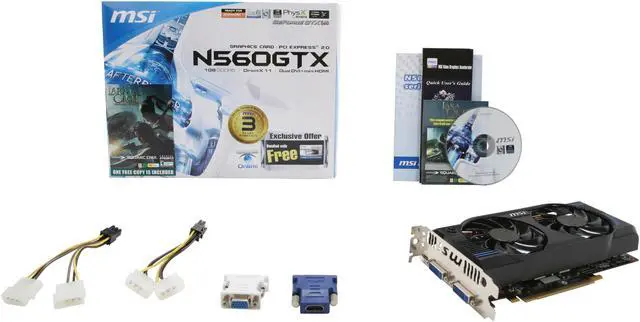 Alt view image 6 of 6 - MSI GeForce GTX 560 (Fermi) 1GB GDDR5 PCI Express 2.0 x16 SLI Support Graphics Card N560GTX-M2D1GD5