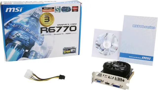 Alt view image 6 of 6 - MSI Radeon HD 6770 1GB GDDR5 PCI Express 2.1 x16 Graphics Card R6770-MD1GD5
