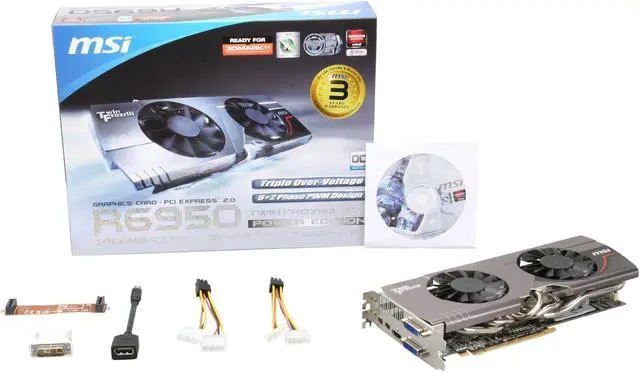 Alt view image 6 of 6 - MSI Radeon HD 6950 1GB GDDR5 PCI Express 2.1 x16 CrossFireX Support Graphics Card R6950 Twin Frozr III 1G/OC