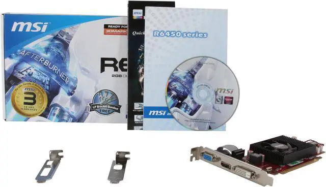Alt view image 5 of 5 - MSI Radeon HD 6450 2GB DDR3 PCI Express 2.1 x16 Low Profile Ready Graphics Card R6450-MD2GD3/LP
