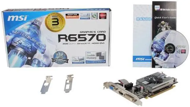 Alt view image 5 of 5 - MSI Radeon HD 6570 2GB DDR3 PCI Express 2.1 x16 Low Profile Graphics Card R6570-MD2GD3/LP