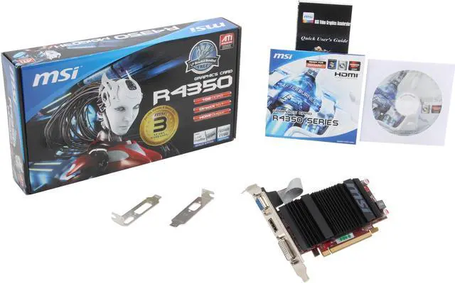 Alt view image 5 of 5 - MSI Radeon HD 4350 1GB DDR3 PCI Express 2.0 x16 Low Profile Graphics Card R4350-MD1GD3H/LP
