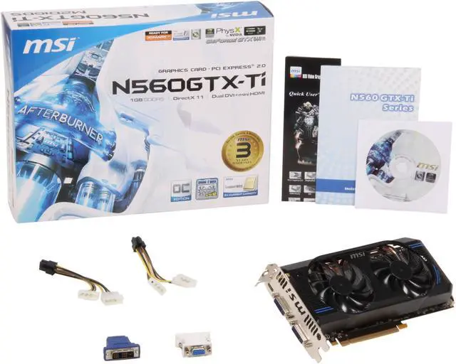 Alt view image 6 of 6 - MSI GeForce GTX 560 Ti (Fermi) 1GB GDDR5 PCI Express 2.0 x16 SLI Support Graphics Card N560GTX-Ti-M2D1GD5/OC