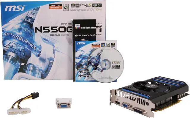 Alt view image 6 of 6 - MSI GeForce GTX 550 Ti (Fermi) 1GB GDDR5 PCI Express 2.0 x16 SLI Support Graphics Card N550GTX-Ti-MD1GD5