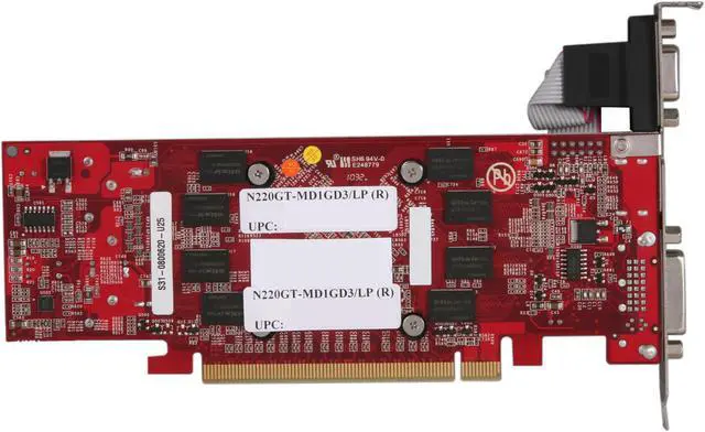 Alt view image 4 of 5 - MSI GeForce GT 220 1GB DD3 PCI Express 2.0 x16 Low Profile Ready Graphics Card N220GT-MD1GD3/LP