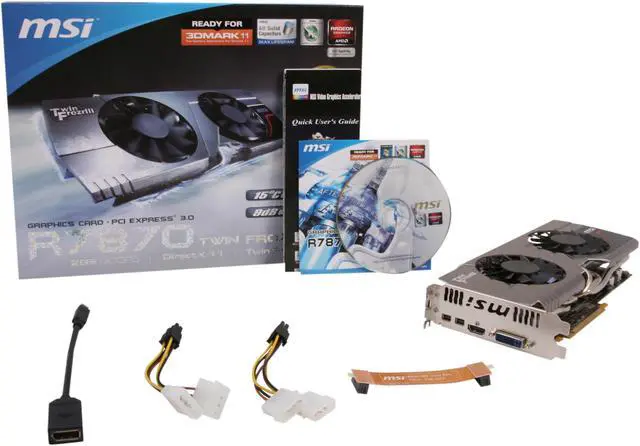 Alt view image 6 of 6 - MSI Radeon HD 7870 GHz Edition 2GB GDDR5 PCI Express 3.0 x16 CrossFireX Support Graphics Card R7870 Twin Frozr 2GD5/OC