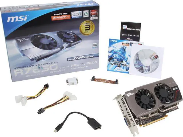 Alt view image 6 of 6 - MSI Radeon HD 7850 2GB GDDR5 PCI Express 3.0 x16 CrossFireX Support Graphics Card R7850 Twin Frozr 2GD5/OC