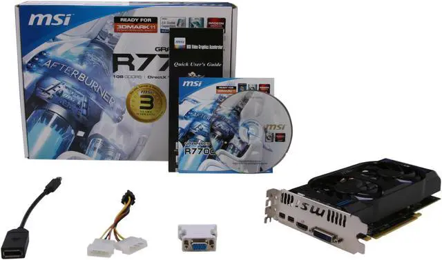 Alt view image 6 of 6 - MSI Radeon HD 7770 1GB GDDR5 PCI Express 3.0 x16 CrossFireX Support Graphics Card R7770-2PMD1GD5/OC
