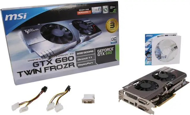 Alt view image 6 of 6 - MSI GeForce GTX 680 2GB GDDR5 PCI Express 3.0 x16 SLI Support Graphics Card N680GTX TF 2GD5/OC
