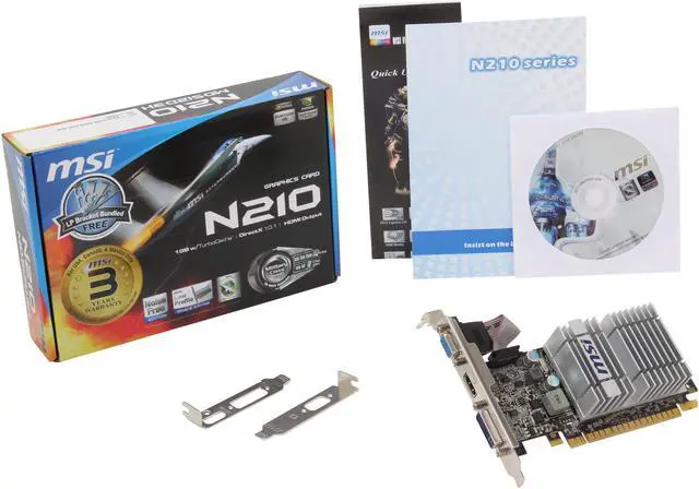 Alt view image 5 of 5 - MSI GeForce 210 512MB onboard (TurboCache 1GB) DDR3 PCI Express 2.0 x16 Low Profile Ready Graphics Card N210-MD512D3H/TC