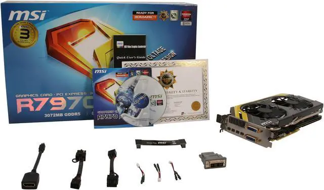 Alt view image 6 of 6 - MSI Radeon HD 7970 3GB GDDR5 PCI Express 3.0 x16 CrossFireX Support Graphics Card R7970 PE 3GD5