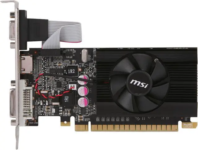 Alt view image 3 of 5 - MSI GeForce GT 610 1GB DDR3 PCI Express 2.0 x16 Graphics Card N610GT-MD1GD3/LP