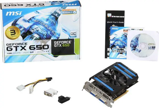 Alt view image 6 of 6 - MSI GeForce GTX 650 1GB GDDR5 PCI Express 3.0 x16 Graphics Card N650-1GD5/OC