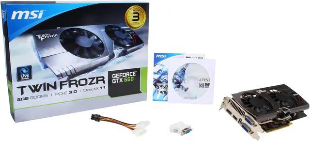 Alt view image 6 of 6 - MSI N660 TF 2GD5 G-SYNC Support GeForce GTX 660 2GB 192-Bit GDDR5 PCI Express 3.0 x16 HDCP Ready SLI Support Video Card