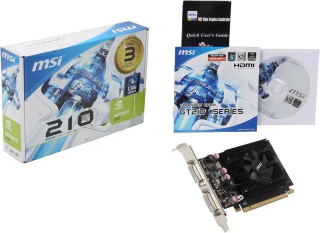 Alt view image 5 of 5 - MSI GeForce 210 512MB GDDR2 PCI Express 2.0 x16 Graphics Card N210-512D2
