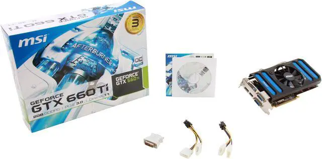 Alt view image 6 of 6 - MSI GeForce GTX 660 Ti 2GB GDDR5 PCI Express 3.0 x16 SLI Support Graphics Card N660TI-2GD5/OC