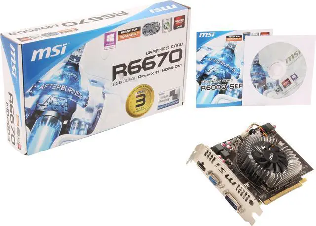 Alt view image 5 of 5 - MSI Radeon HD 6670 2GB DDR3 PCI Express 2.1 Graphics Card R6670-MD2GD3v2