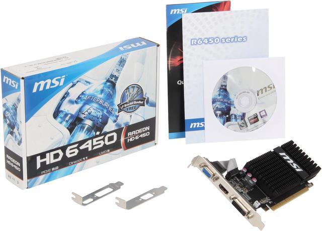 Alt view image 6 of 5 - MSI Radeon HD 6450 2GB DDR3 PCI Express 2.0 x16 Low Profile Graphics Card R6450-2GD3H/LP