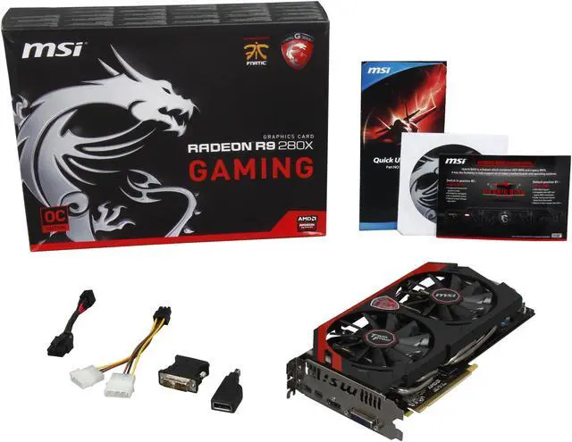 Alt view image 6 of 6 - MSI R9 280X GAMING 3GB 384-bit GDDR5 PCI Express 3.0 HDCP Ready CrossFireX Support Video Card