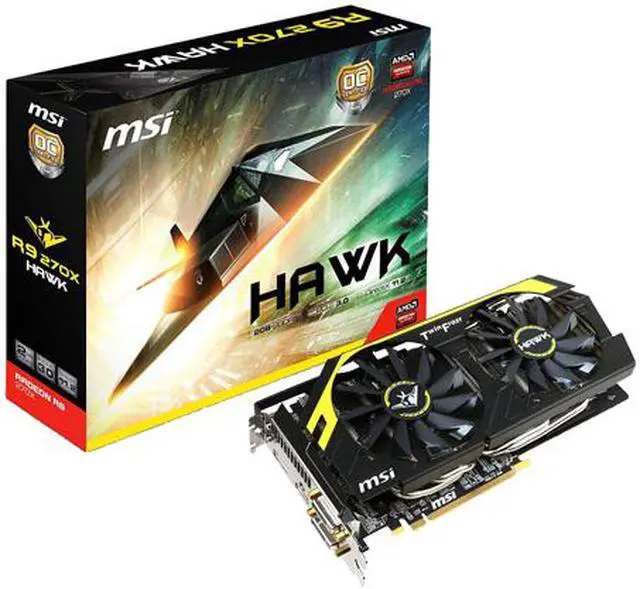 Alt view image 15 of 15 - MSI Radeon R9 270X 2GB GDDR5 PCI Express 3.0 CrossFireX Support Graphics Card R9 270X HAWK