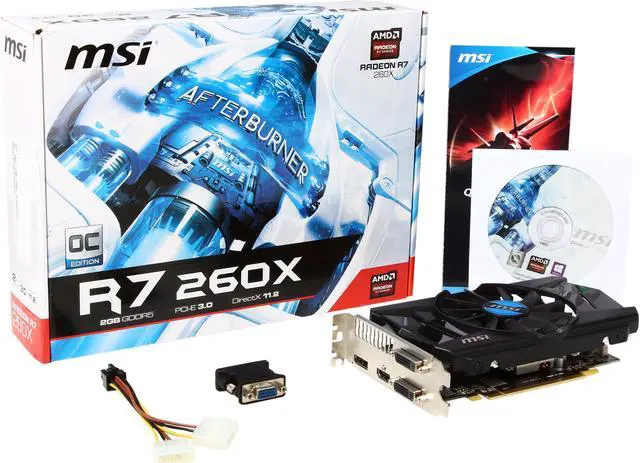 Alt view image 6 of 6 - MSI Radeon R7 260X 2GB GDDR5 PCI Express 3.0 CrossFireX Support Graphics Card R7 260X 2GD5 OC