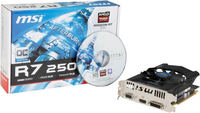 Alt view image 6 of 5 - MSI Radeon R7 250 2GB DDR3 PCI Express 3.0 CrossFireX Support Graphics Card R7 250 2GD3 OC