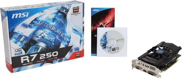 Alt view image 5 of 5 - MSI Radeon R7 250 1GB GDDR5 PCI Express 3.0 Graphics Card R7 250 1GD5 OC