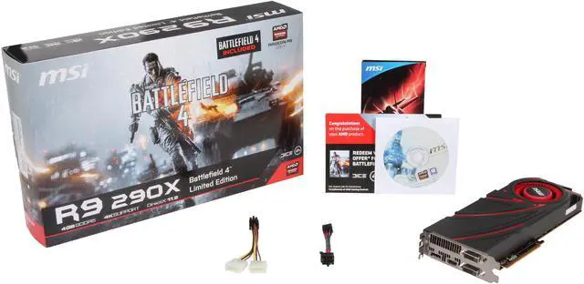 Alt view image 6 of 6 - MSI Radeon R9 290X 4GB GDDR5 Graphics Card R9 290X 4GD5 BF4