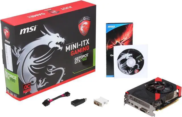 Alt view image 6 of 6 - MSI G-SYNC Support GeForce GTX 760 GAMING ITX 2GB 256-bit GDDR5 PCI Express 3.0 x16 HDCP Ready SLI Support Video Card, N760 2GD5/OC ITX