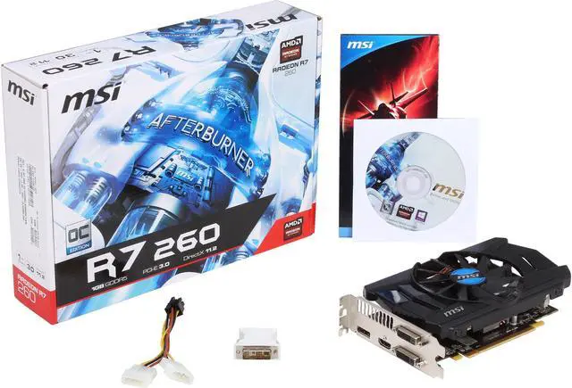 Alt view image 6 of 6 - MSI R7 260 1GD5 OC 1GB 128-Bit GDDR5 PCI Express 3.0 x16 HDCP Ready CrossFireX Support Video Card
