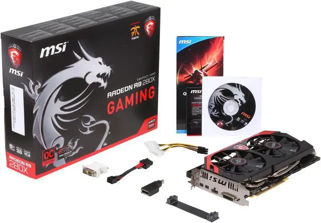 Alt view image 7 of 6 - MSI R9 280X GAMING 6GB 384-Bit GDDR5 PCI Express 3.0 HDCP Ready CrossFireX Support Video Card