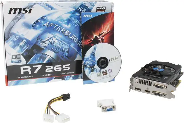 Alt view image 6 of 6 - MSI R7 265 2GD5 OC 2GB 256-Bit GDDR5 PCI Express 3.0 HDCP Ready CrossFireX Support Video Card