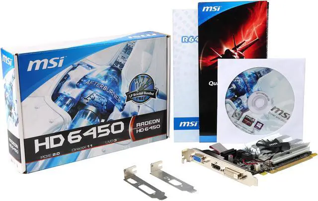 Alt view image 5 of 5 - MSI Radeon HD 6450 1GB DDR3 PCI Express 2.1 x16 Low Profile Ready Graphics Card R6450-MD1GD3/LP-R