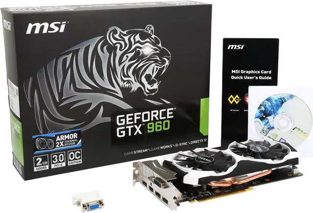 Alt view image 7 of 6 - MSI GeForce GTX 960 2GB GDDR5 PCI Express 3.0 x16 SLI Support ATX Graphics Card GTX 960 2GD5T OC