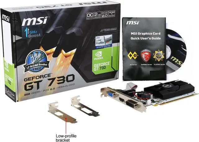 Alt view image 8 of 8 - MSI GeForce GT 730 2GB GDDR5 PCI Express 2.0 x16 Graphics Card N730K-2GD5LP/OC