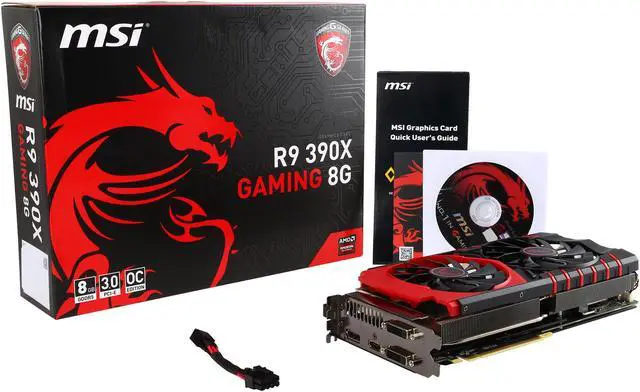 Alt view image 6 of 6 - MSI VIDEO CARD DOES NOT COME WITH CD OR USER'S MANUAL! Radeon R9 390X 8GB GDDR5 PCI Express 3.0 CrossFireX Support ATX Graphics Card R9 390X GAMING 8G
