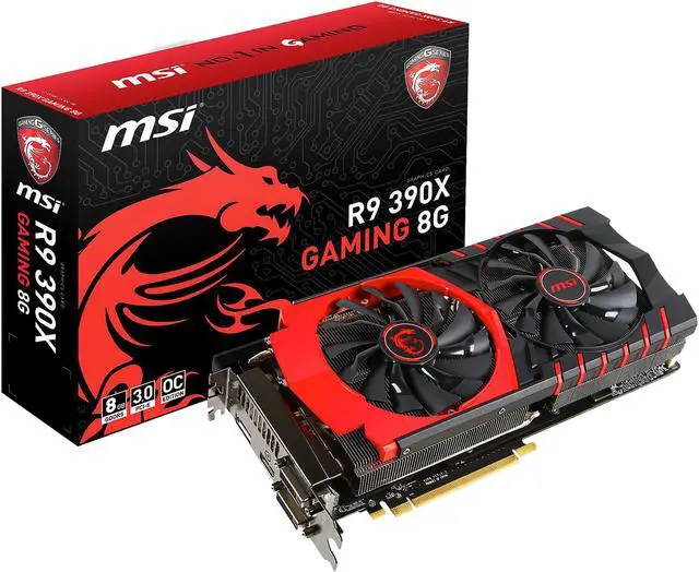 Alt view image 7 of 7 - MSI Radeon R9 390X 8GB GDDR5 CrossFireX Support ATX Graphics Card R9 390X GAMING 8G LE