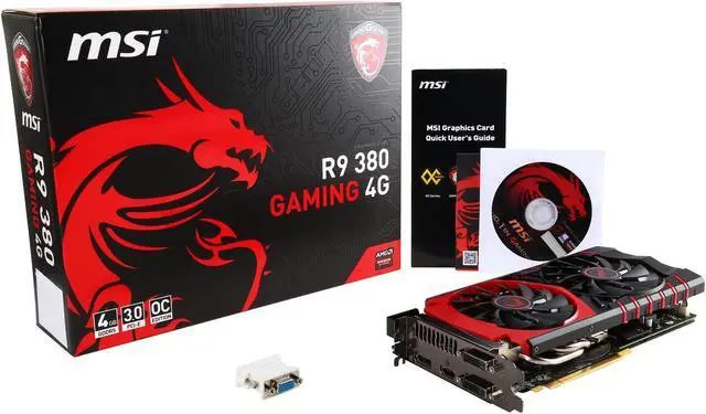 Alt view image 7 of 6 - MSI Radeon R9 380 4GB GDDR5 PCI Express 3.0 x16 CrossFireX Support ATX Graphics Card R9 380 GAMING 4G