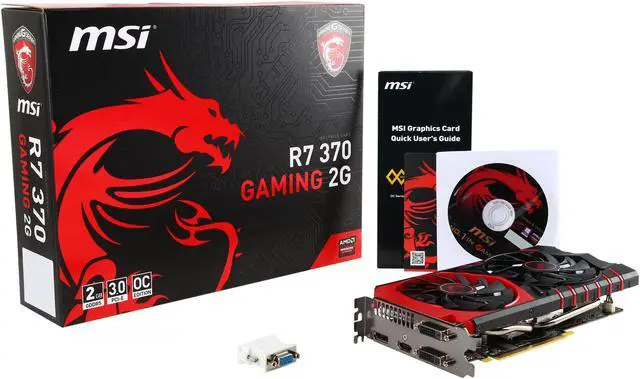 Alt view image 6 of 6 - MSI Radeon R7 370 2GB GDDR5 PCI Express 3.0 CrossFireX Support Graphics Card R7 370 GAMING 2G