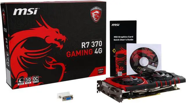 Alt view image 6 of 6 - MSI Radeon R7 370 4GB GDDR5 PCI Express 3.0 x16 CrossFireX Support ATX Graphics Card R7 370 GAMING 4G