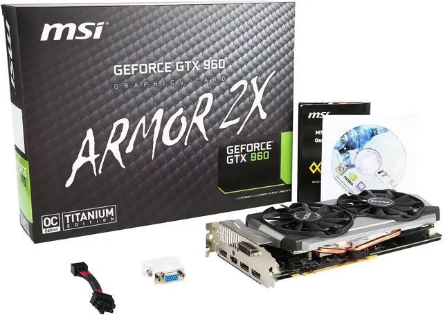 Alt view image 6 of 6 - MSI GeForce GTX 960 4GB GDDR5 PCI Express 3.0 SLI Support ATX Graphics Card GTX 960 4GD5T Titanium OC