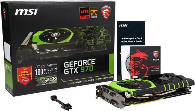 Alt view image 6 of 6 - MSI GeForce GTX 970 4GB GDDR5 PCI Express 3.0 SLI Support ATX Graphics Card GTX 970 GAMING LE 100ME