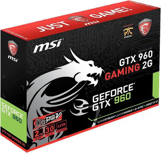 Alt view image 10 of 10 - MSI GeForce GTX 960 2GB GDDR5 SLI Support ATX Graphics Card GTX 960 GAMING 2G LE